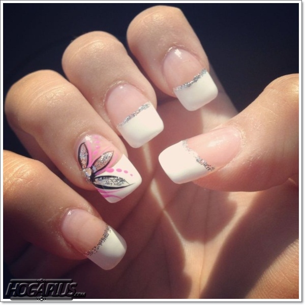 Cute Acrylic French Nail Art Design