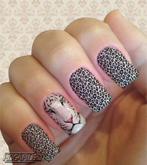 Cheetah design nail art design Ideas