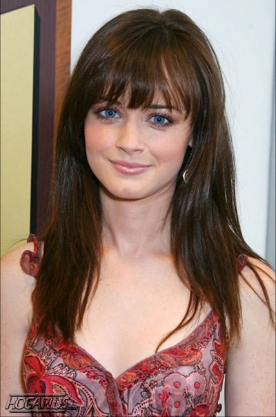 Outward Bangs with Medium length of hair