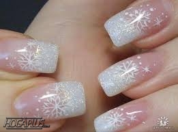 Snowflake theme French Nail Art Design