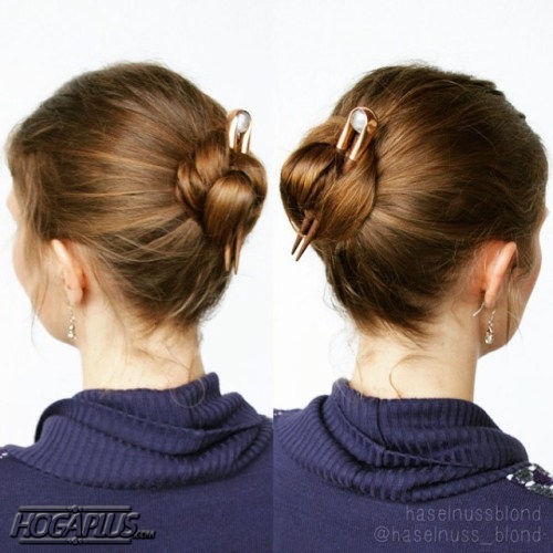 Tight Casual Bun Hairstyle For Short Hair