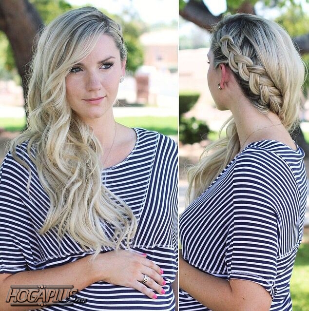 Side braided with curls Hairstyle For School Girls