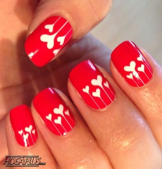 Heart shaped Nail Art Design