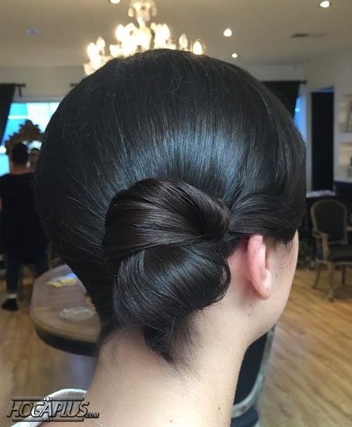 Sleek Side Bun Hairstyle For Short Hair