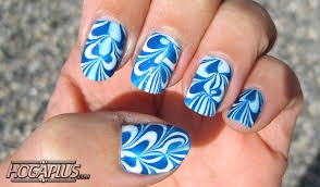 Swirl blue Nail Art