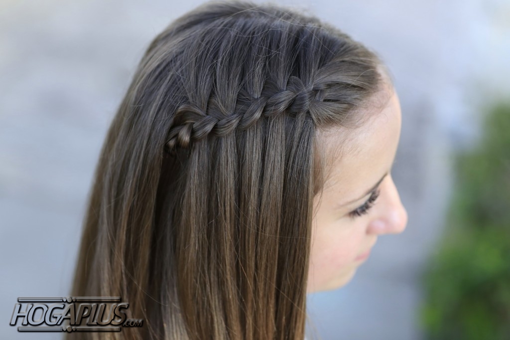 Four Strand Braid With Bang Hairstyle For School Girls