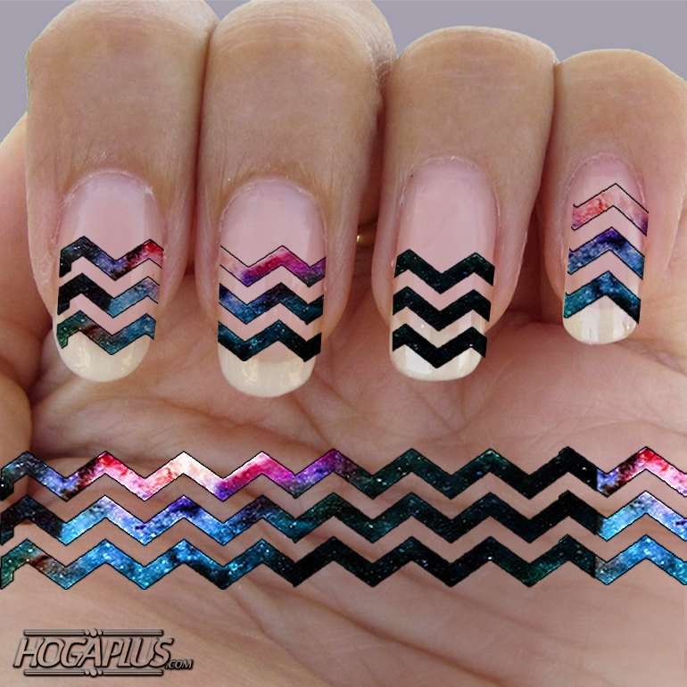 Multiple Strips in Row Nail Art Design