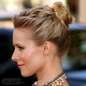 Messy top bun Hairstyle