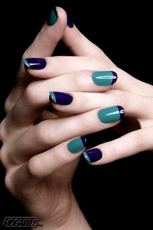 Inverse Color Combination Nail Art Design