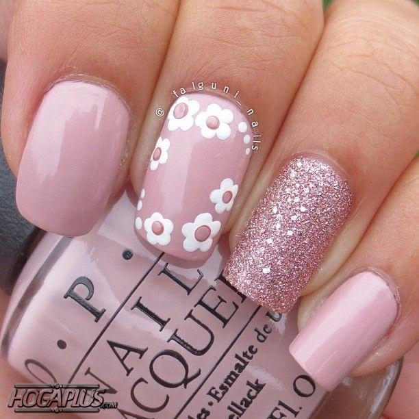 Pink pearl Nail Art Design