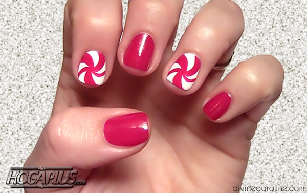 Candy cane Nail Art Design